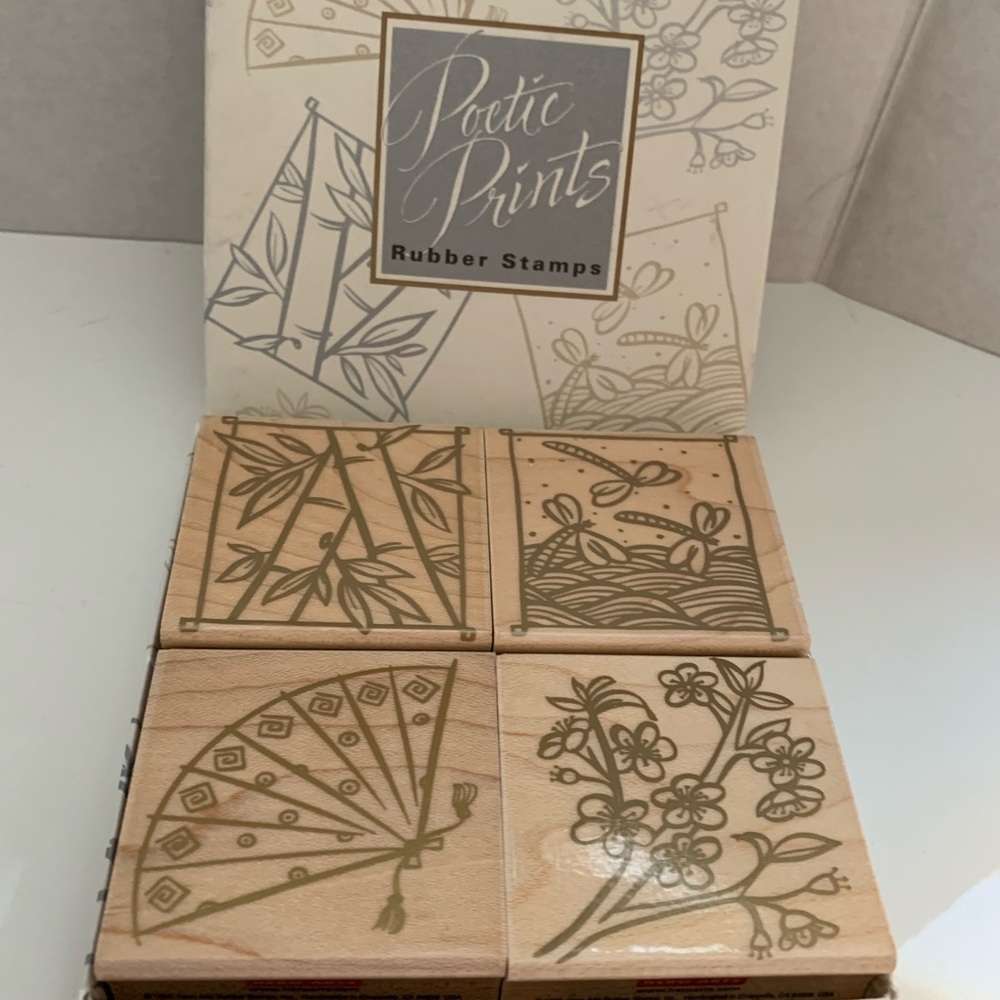 Rubber Stamps Set Poetic Prints Japonesque by Hero Arts 1999